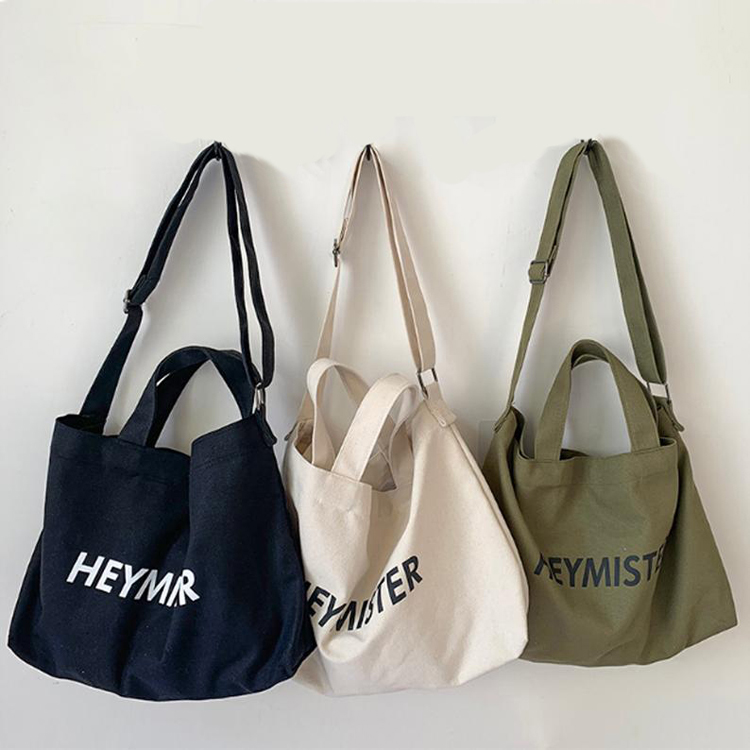 Cross Body Canvas Bags with Zipper