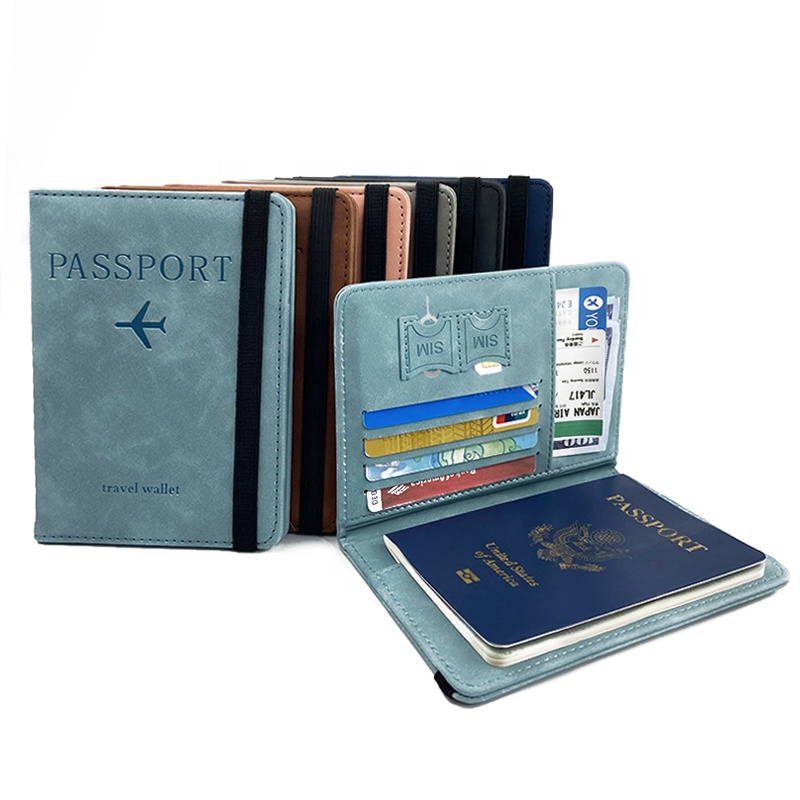Leather Card Wallet Passport Pouch