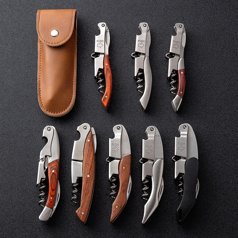 Stainless Steel & Wood Multifunction Corkscrew
