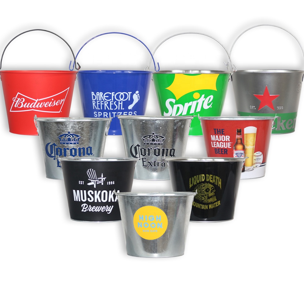 Galvanized Metal Ice Bucket
