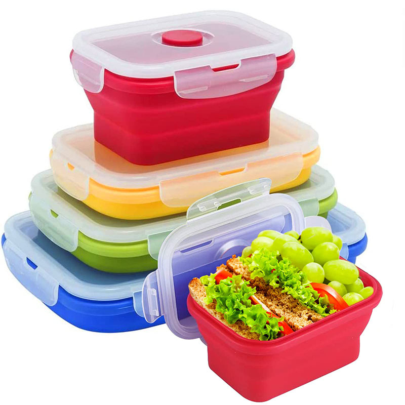 BPA-Free Silicone Collapsible Lunch Box with Lid