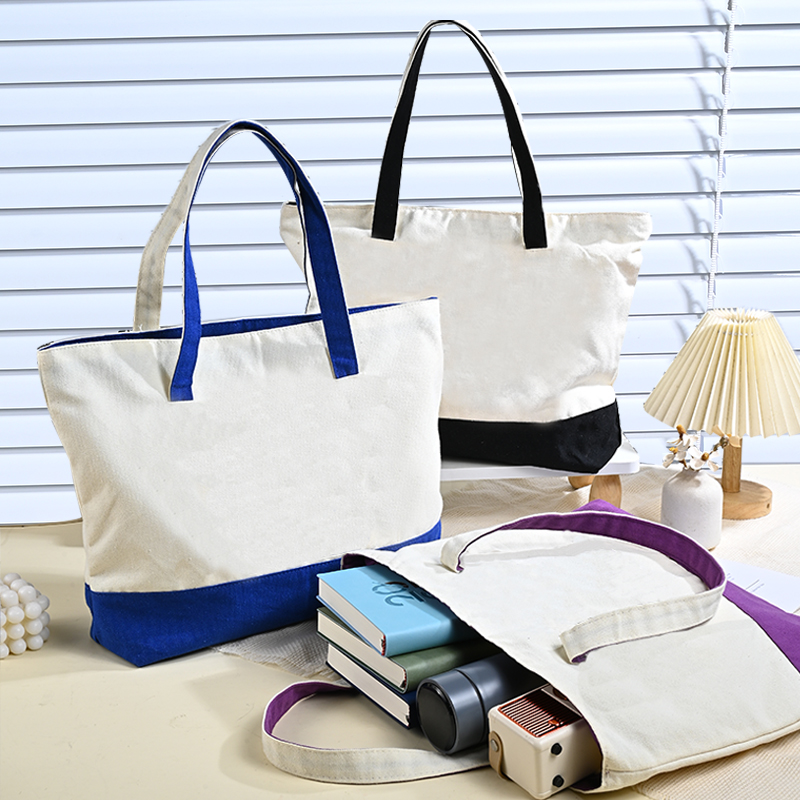  Canvas Tote Bag With Zipper