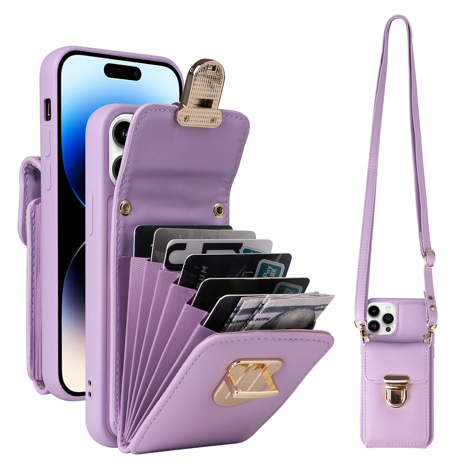 Popular Crossbody Phone and Wallet Leather for 15 Pro Cell Phone Bag Handbag