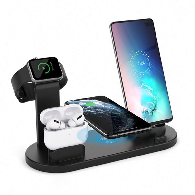 Charging Station 4 in 1 Fast Wireless Charger for Mobile Phone Multiple Wireless Charger for Earphone for Iphone