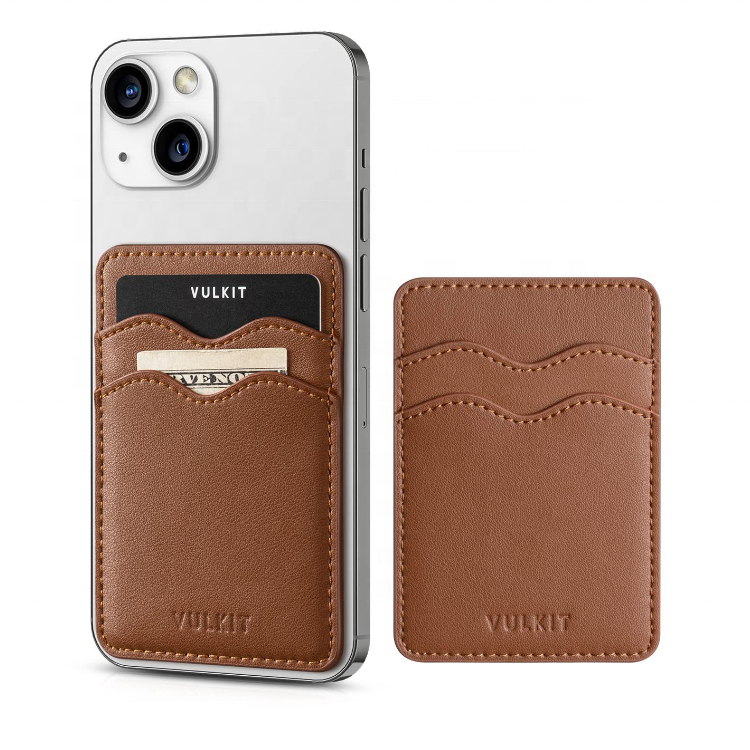 High-quality Leather Phone Wallet Stick on Credit Card Pocket Holder for Phone Cases Customized ID Holder for Back of Phones