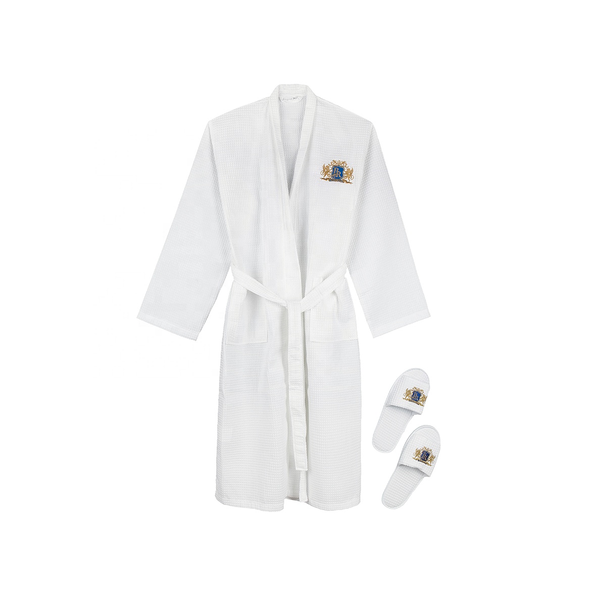 Cotton Bath Robe with Slipper set